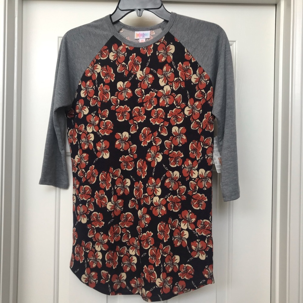 Lularoe Randy XS Baseball Orange Poppy Floral